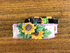 Mary Engelbreit 1999 Decorative Resin Letter “S” 3” Tall Dog Sunflowers