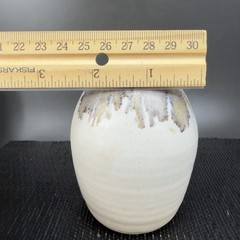 Vintage Stoneware Pottery Drip Glaze Bud Vase Vessel Bottle Artist Signed Decor