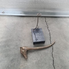 Vintage Dolbi Cashier Brass Marble Sculpture Modernist Hollywood Regency