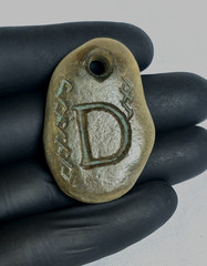 50 AD Ancient Carved Engraved Gemstone Pendant Medallion Amulet initial letter D