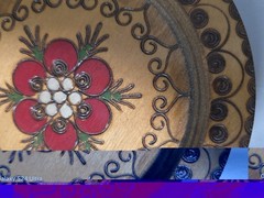 Vintage Wooden Pyrography Mandala Plate Hand Painted Decorative Wall Hanging Art