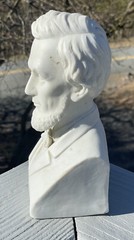 Antique Rare 19th C European Porcelain Bisque Parian Ware Bust Abraham Lincoln