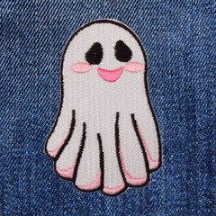 Cute Ghost Iron On Patch Goth Halloween Kawaii Transfer Applique Badge