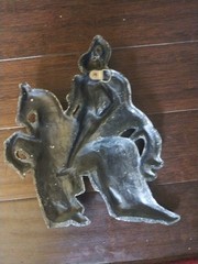 Vintage Cast Metal Bronze Finish Knight Medieval Wall Art Decor