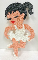 Vintage Melted Plastic Popcorn Girl Ponytail Ballerina Tutu Figural Decoration