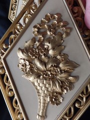 Vintage Dart Ind 1960’s Hollywood Regency Diamond Gold Wall Art Decor #4271