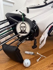 Tiger Woods Mugshot Bag Tag 2026 TPU Durable 3.5 inches DUI Black and White