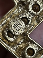 Givenchy Rhinestone Gold Cross Brooch Vintage Used
