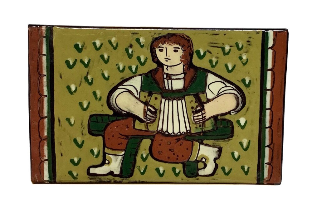 Tile/Hot Plate Switzerland. Man Accordion. Innerschweizer Luzern