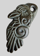 300 BC Ancient Carved Engraved Gemstone Pendant Medallion Amulet Mythical bird