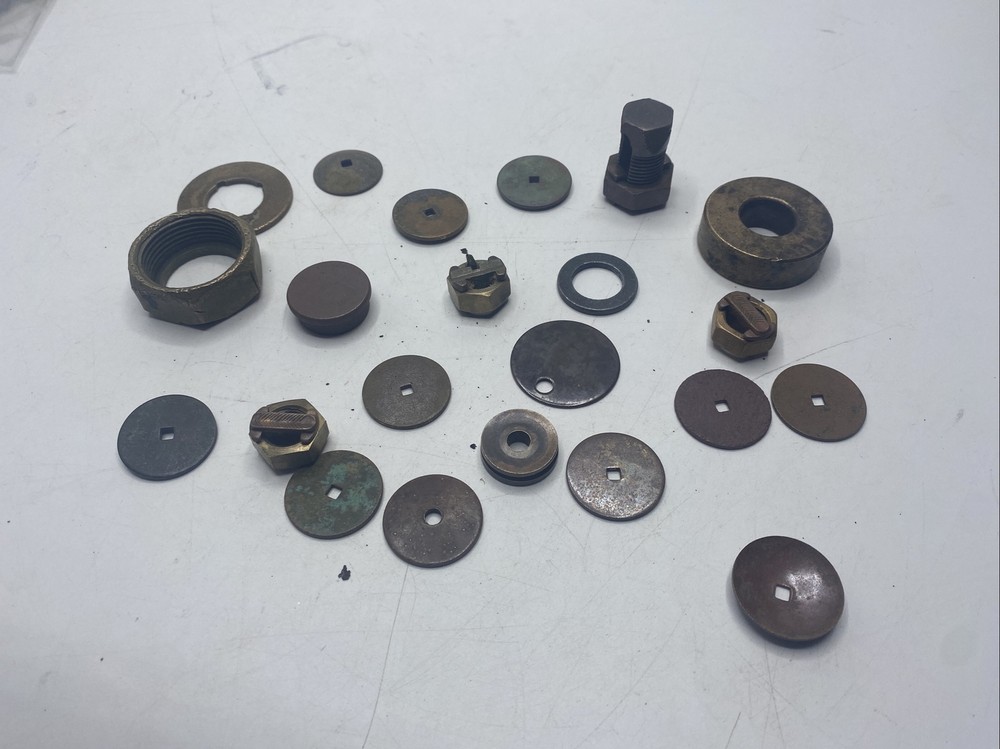 Metal Detector Finds Lot Brass? Copper? Washer Nuts Parts Pieces MK