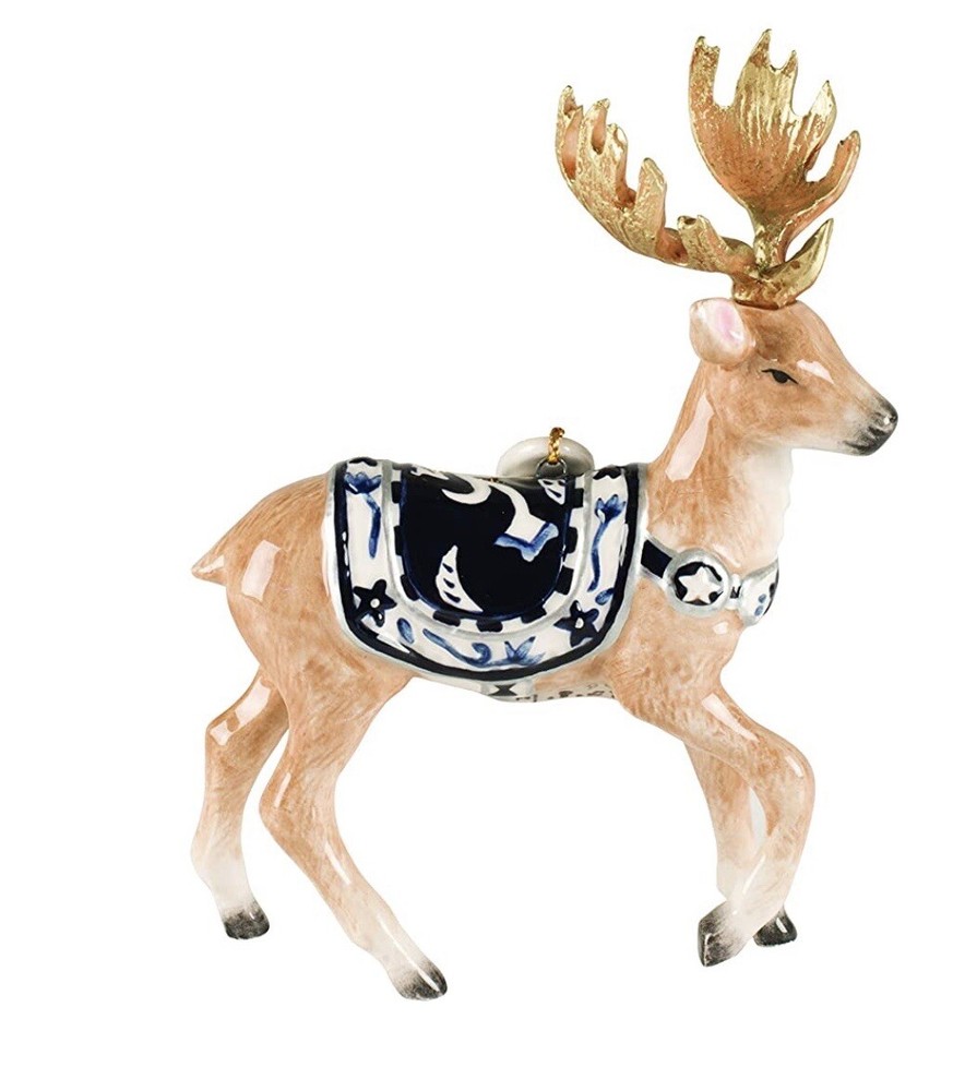 2017 Fitz and Floyd Bristol Holiday Deer Ornament Original Box & Packaging