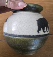 RAKU Pottery Three Bears Signed JEREMY DILLER Beautiful Colors Unique