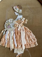Vintage Art Deco Paper Doll Pink Ribbon Ruffles & Lace #44-reg
