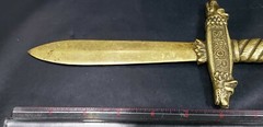 Antique Heavy Roma S.P.Q.R. Brass Knife Letter Opener, Romulus Remus wolf theme