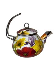 Pioneer Woman 2.3 Qt Tea Kettle Summer Garden Floral Enameled Steel Retired New