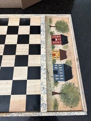 Vintage Folk Art Wooden Checkerboard Country Farmhouse Game Board Wall Decor