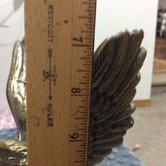 Large 7″ Bronze (?) Eagle Trophy Figure Statue Sculpture Cast Metal Display
