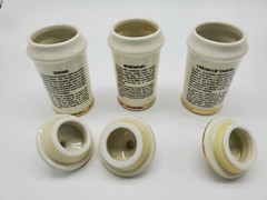 3 1987 Vintage MJ Hummel Porcelain Spice Jars AG Cham Switzerland Thyme Rosemary
