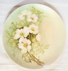Wild Roses Flower Porcelain Plate Platter 9″ Hand Painted Artist Sampler