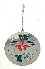 RARE ROCK AND ROLL HALL OF FAME “Stained Glass Style” Metal Christmas Ornament!