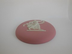 Wedgwood Pink Jasperware 5.25 Inch Dancing Hours Medallion Plaque