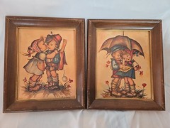 PAIR OF VINTAGE HUMMEL LITHOGRAPHS FRAMED Stapco NY USA 8 X 10