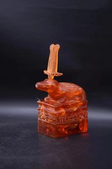 Rare Ancient Egyptian Antique Statue God Sobek Crocodile Amber Stone Egypt BC