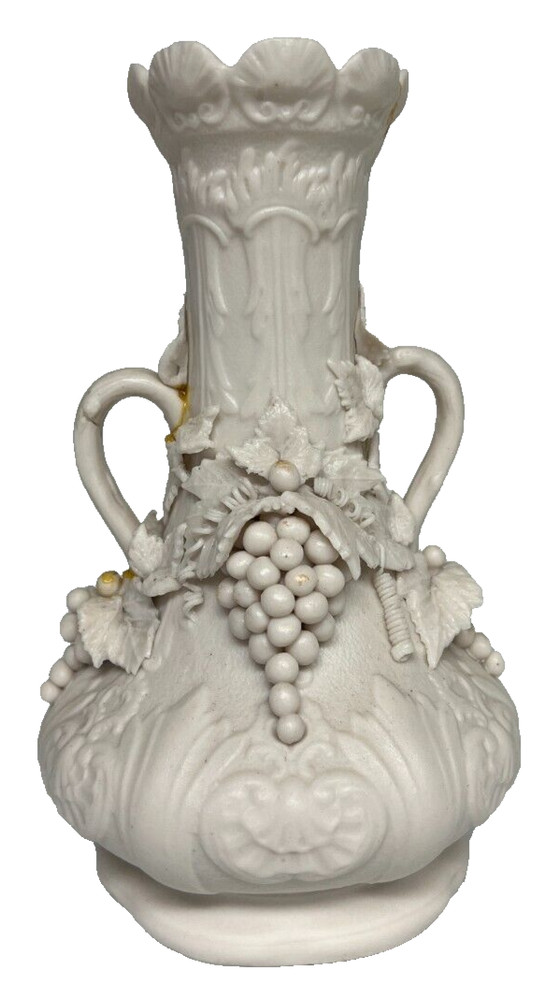 Parian Vase with Botanical Adornments