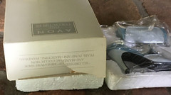 NOS AVON All Dressed Up miniature Ethereal BLUE High Heel SHOE and HANDBAG