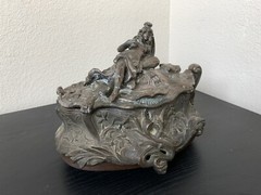 Beroude Box Copper Bronze Antique Art Nouveau Brass Sculpture French