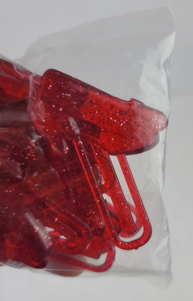 10 Wizard Of Oz Dorothy Red Glitter Plastic Shoes Paper Clips Warner Bros 2.5″