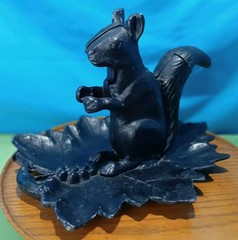 Vintage Aluminum Cast Squirrel Collectible Nut Cracker Black
