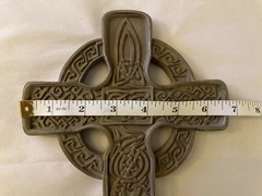 Set Of 3 Vintage Resin Celtic Religious Crosses Wall Hanging 10×6.75”