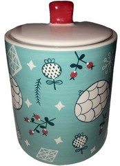 Adorable Table Tops Unt Ceramic Canister Seal tight Winter Wonderland Fun