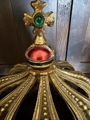Heavy Ornate Gold Resin Crown 10” Table Top Decor Jewel Tuscan Old World