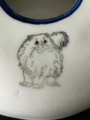 Charlies’s Critters Cat Bowl Glaze Ceramic Non Slip Spill Beehive