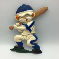 Boy Baseball Players Wall Art Hangers Plaques Vintage Set Of 2 Sexton Cast Metal