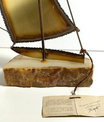 Vintage 1975 Demott Brass Sailing Ship With Original Tag Signed By Artist