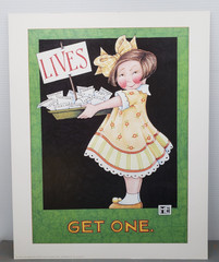 VTG Mary Engelbreit “LIVES …Get One” Poster 1995 16″ X 20″ Unframed