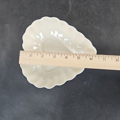Vintage Belleek Ireland Heart ShapedServing Dish Scalloped Edge Pottery