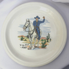 Vintage 1950 Hopalong Cassidy 9.5″ Dinner Plate ~ W.S. George ~ EUC