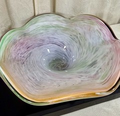 Vintage Murano Hand Blown Art Glass Centerpiece Bowl