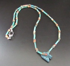 NILE Ancient Egyptian Apis Bull Amulet Mummy Bead Necklace ca 300 BC