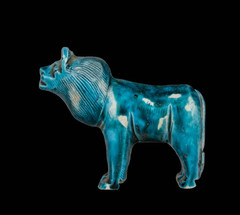 Authentic Ancient Egyptian Faience Lioness Statue Goddess Sekhmet Figurine BC