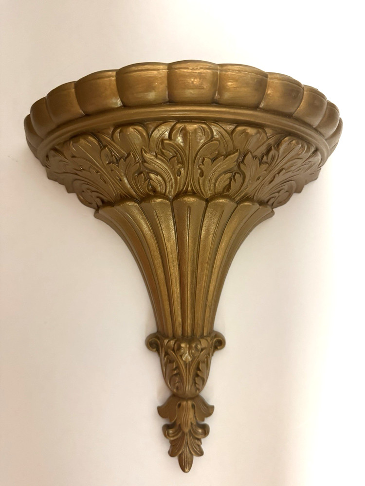 VTG Burwood Home Interiors Ornate Gold-Tone Wall Shelf 12 X 12 Gallery Wall Glam