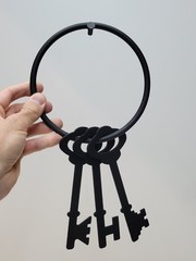 Vtg HOMCO Home Interiors Wall Hanging Metal Keys Wall Decor 1994-BL
