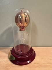 VintageHand Blown Hot Air Balloon Model Sculpture In Glass Dome Made In Britain