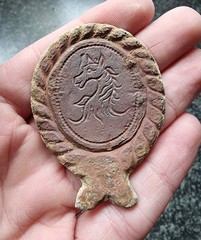 Post Medieval / Georgian Horse Harness Mount Lead / Brass Antique Detector Find