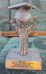 Bobblehead, Graduation,College,High School,paperweight, Metal,pre-owned